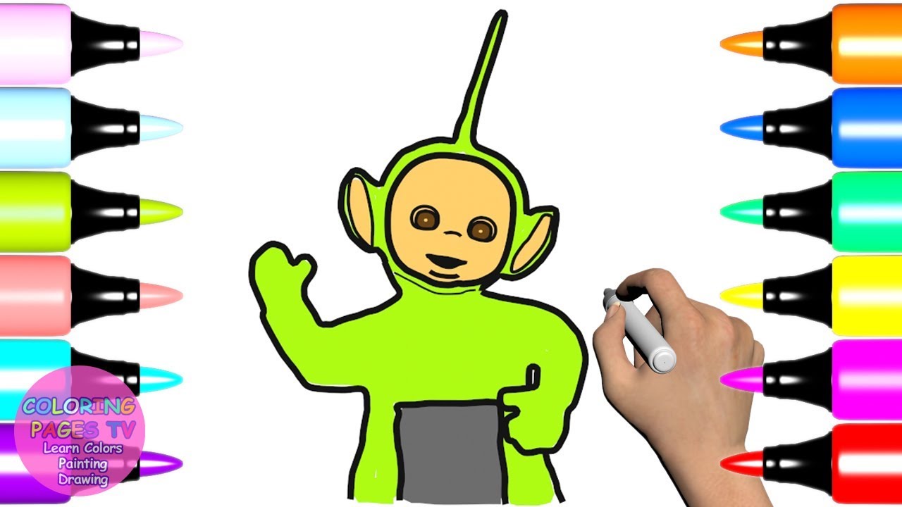 1280x720 Teletubbies Dipsy How To Draw And Coloring Learn Drawing For Kids - Teletubbies Drawing