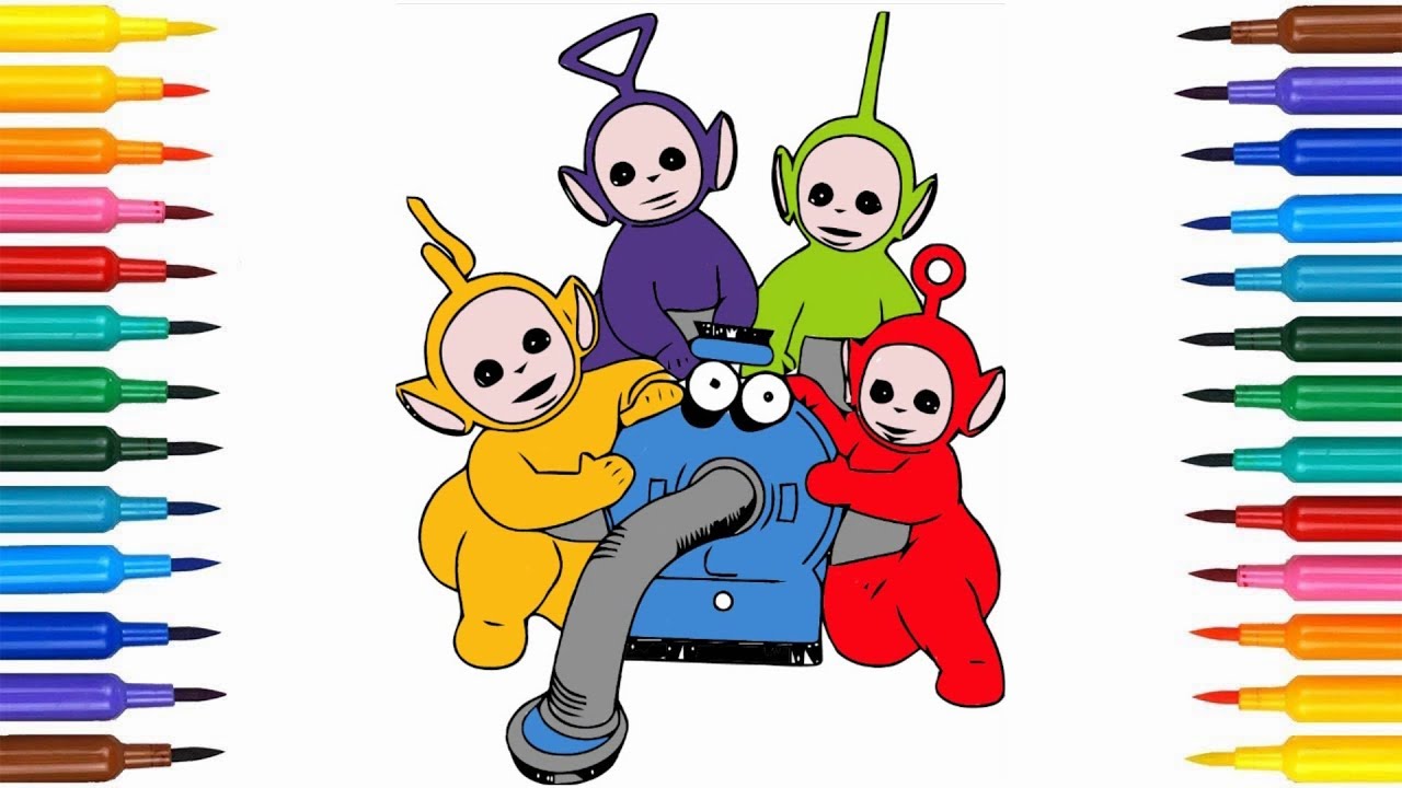 1280x720 Learn Colors For Kids With Teletubbies Drawing And Coloring Pages - Teletubbies Drawing