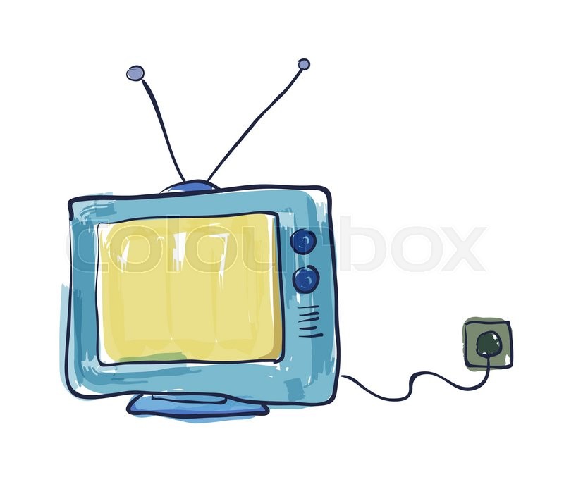 800x694 drawing of an old television in water stock vector colourbox - Television Drawing