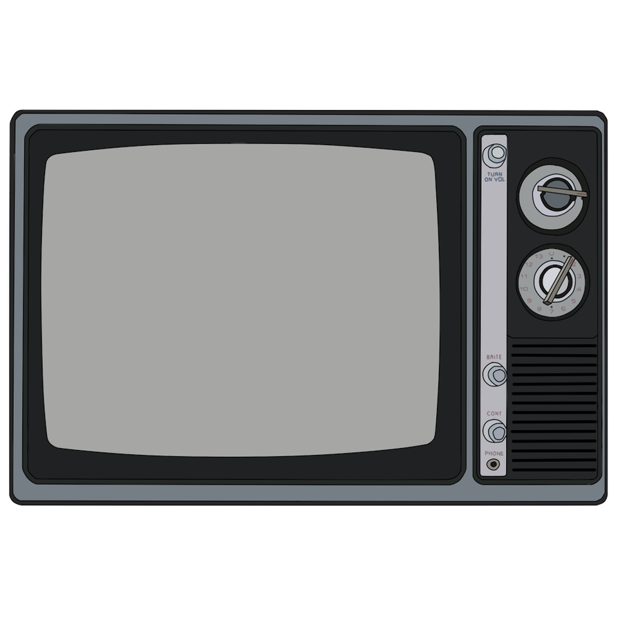 894x894 good old black and white tv - Television Drawing