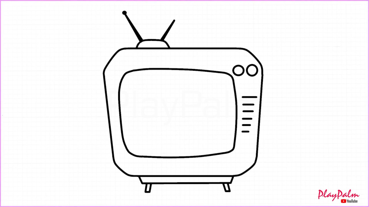 1280x720 how to draw a tv old television drawing - Television Drawing