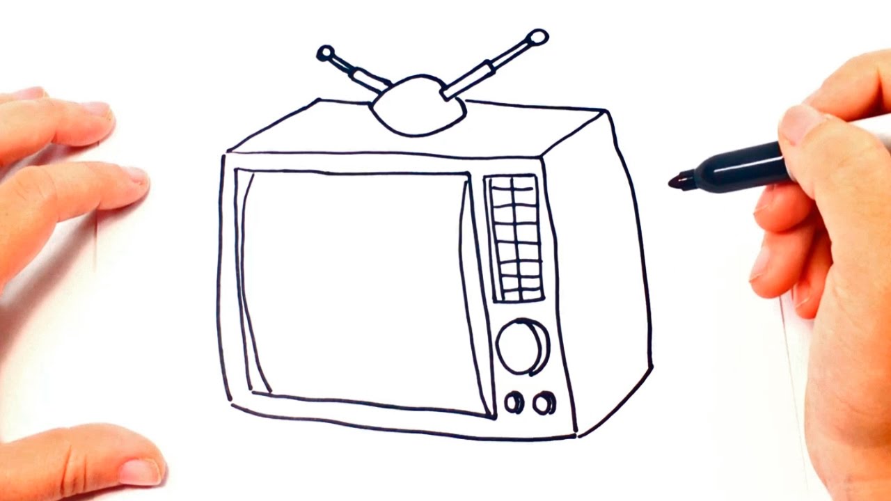 1280x720 how to draw a tv television easy draw tutorial - Television Drawing