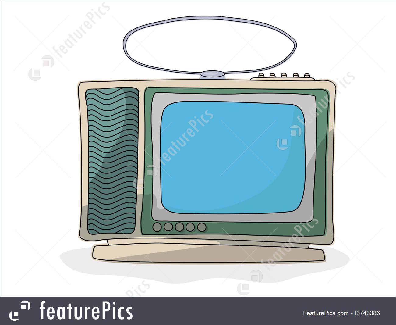 1300x1066 Retro Cartoon Tv Set Illustration - Television Set Drawing