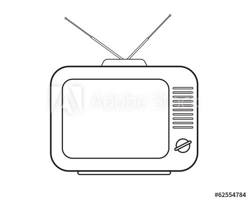 500x401 Tv Set Drawing - Television Set Drawing