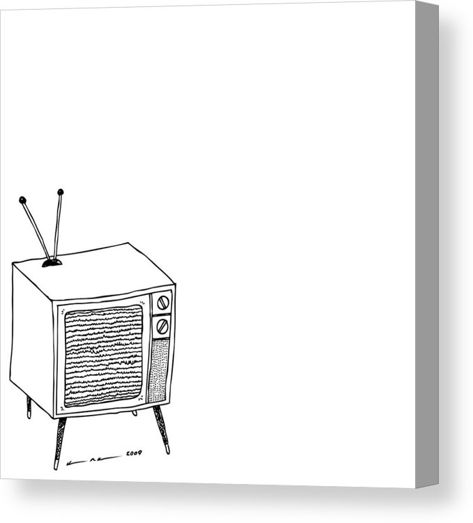 678x750 Classic Television Set Canvas Print Canvas Art - Television Set Drawing