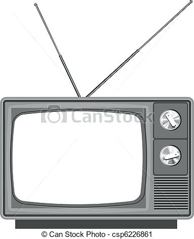 383x470 Tv Drawing Vintage Television Set Outline Illustration Tv Drawing - Television Set Drawing