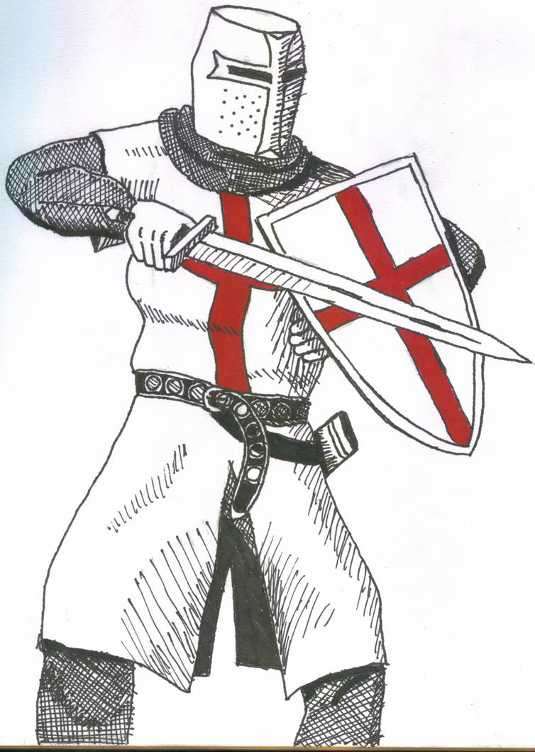 754x1059 templar knight - Templar Knight Drawing