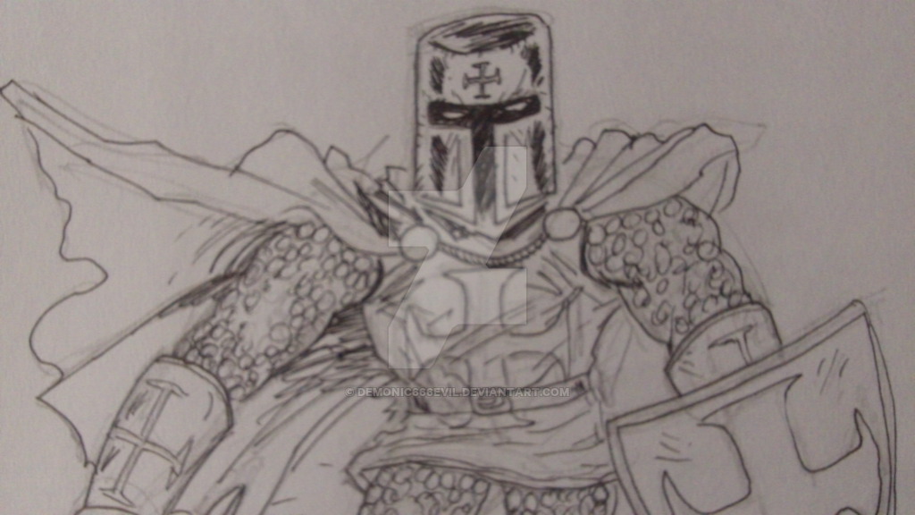 1024x576 templar knight ink drawing - Templar Knight Drawing