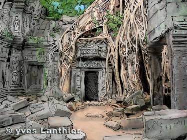 375x281 Indian Temple Drawing - Temple Drawing