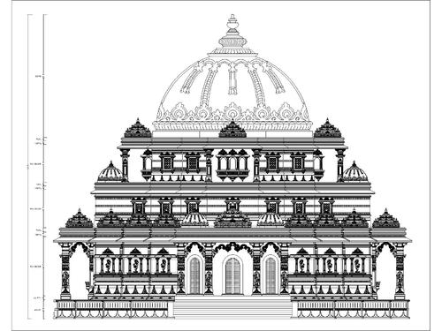 500x375 Temple Image Drawing Drawing Skill - Temple Drawing