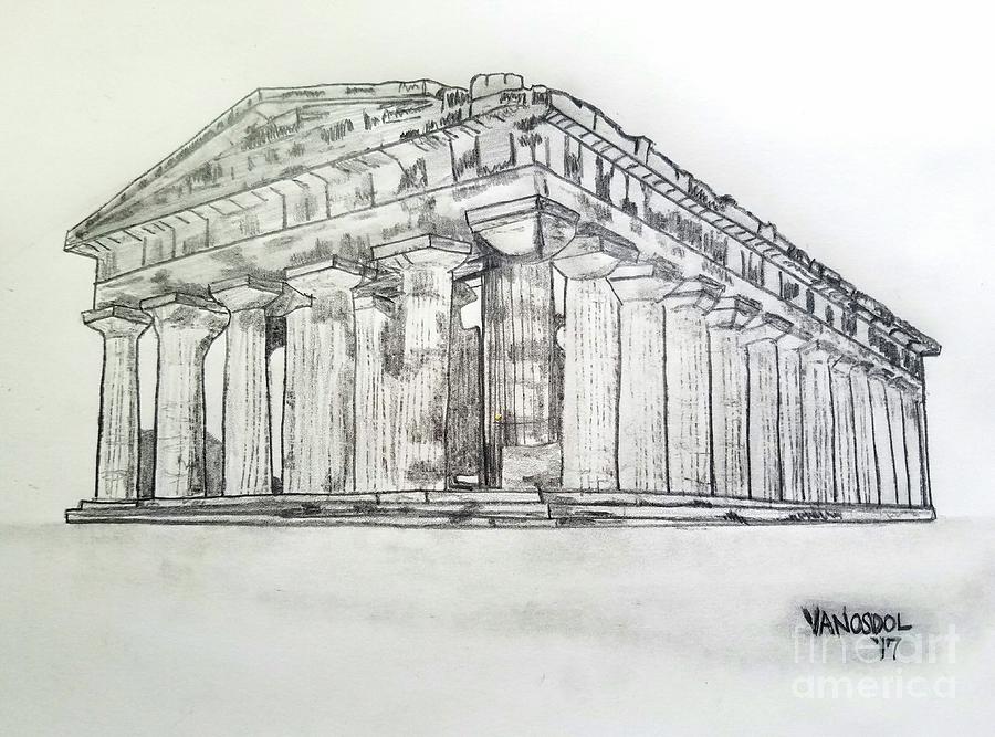 900x667 Temple Of Concordia - Temple Drawing