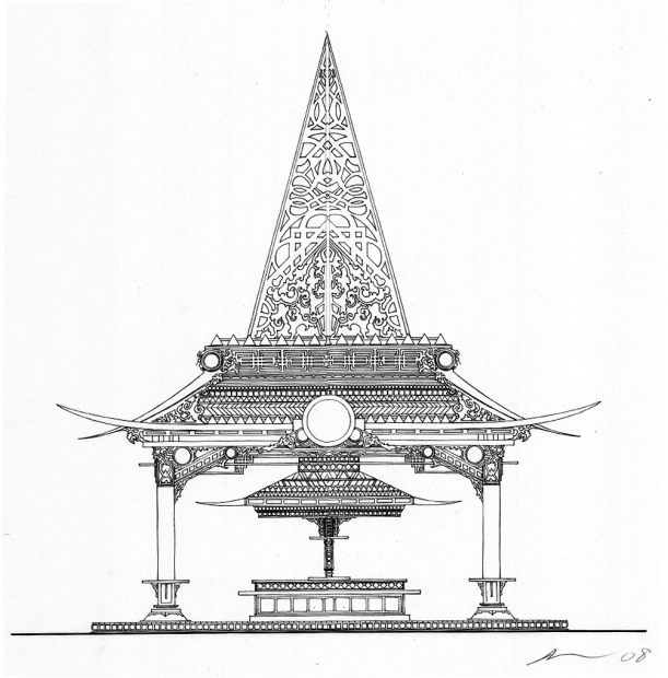 611x620 Temple Pic Drawing Drawing Skill - Temple Drawing