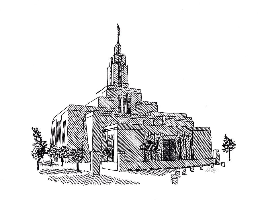 900x719 draper utah lds temple drawing - Temple Drawing