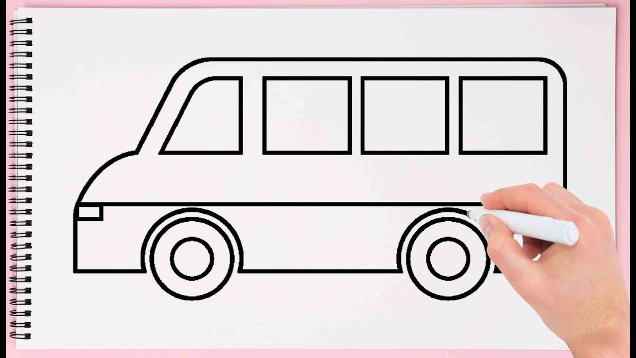 1280x720 how to draw van for kids learn drawing a van easy and step - Tempo Drawing