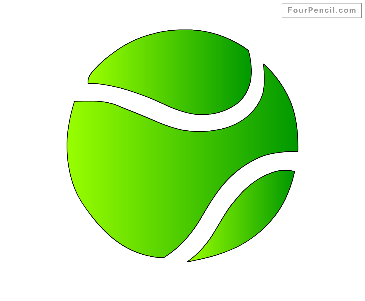 1250x1032 How To Draw Tennis Ball For Kids Step - Tennis Ball Drawing