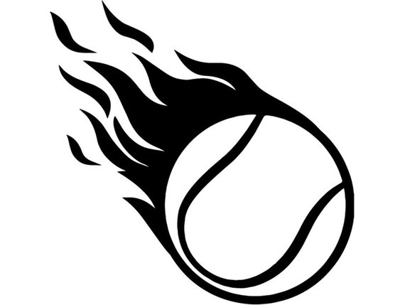 570x429 tennis ball fire flames racket net court competition etsy - Tennis Ball Drawing
