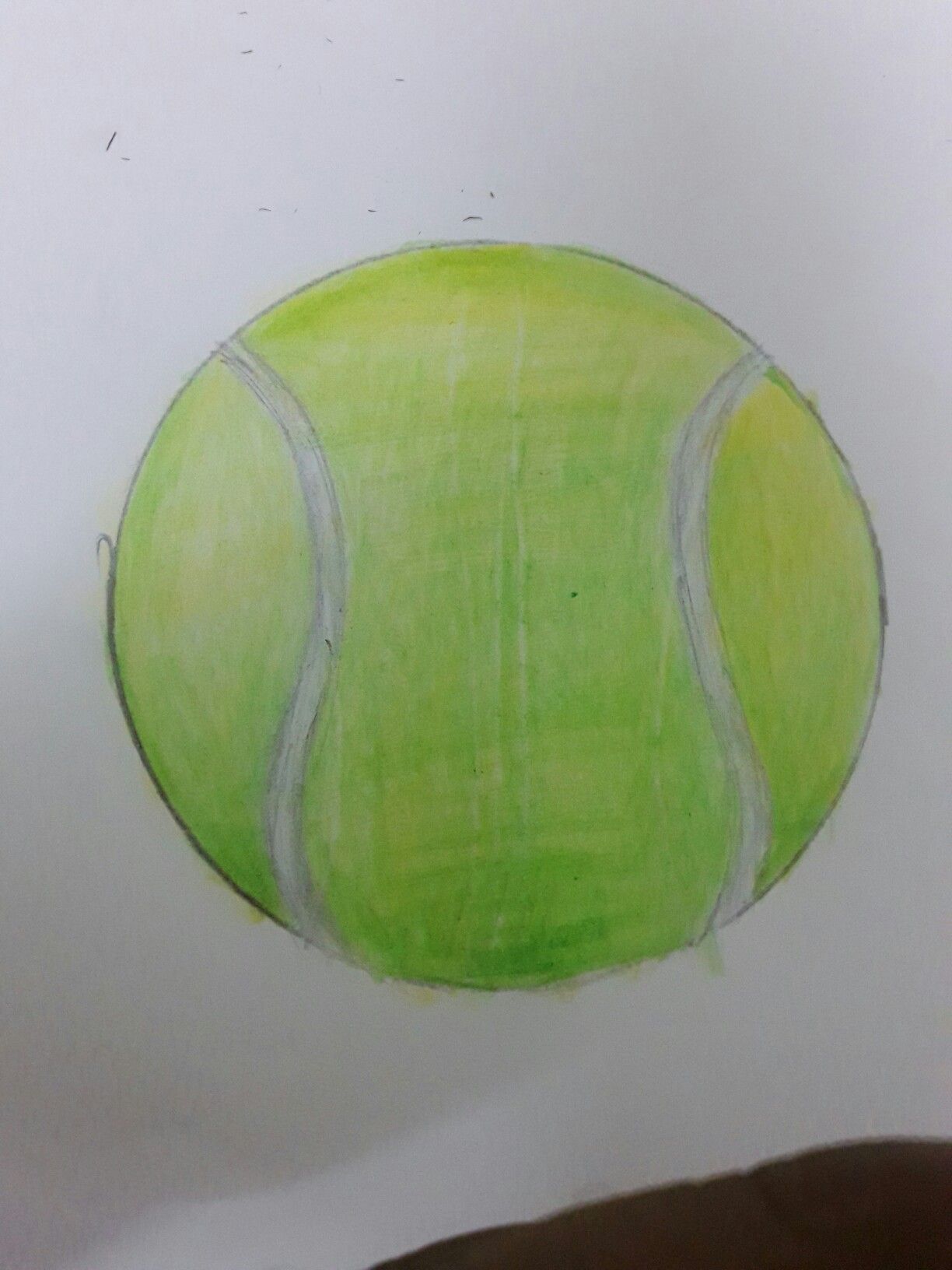 1224x1632 Tennis Ball Pencil Colour Drawing - Tennis Ball Drawing