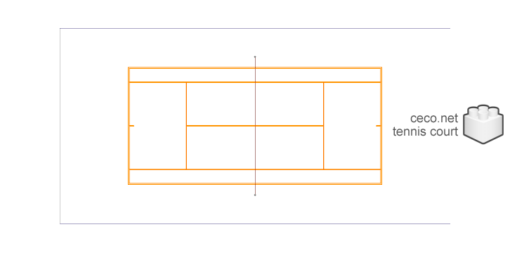 726x360 autocad drawing tennis court brick powder dust dwg dxf - Tennis Court Drawing