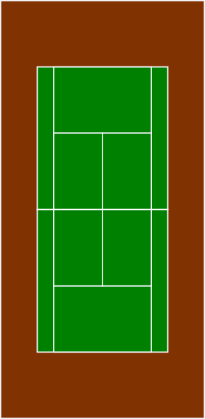 294x599 court clip art - Tennis Court Drawing