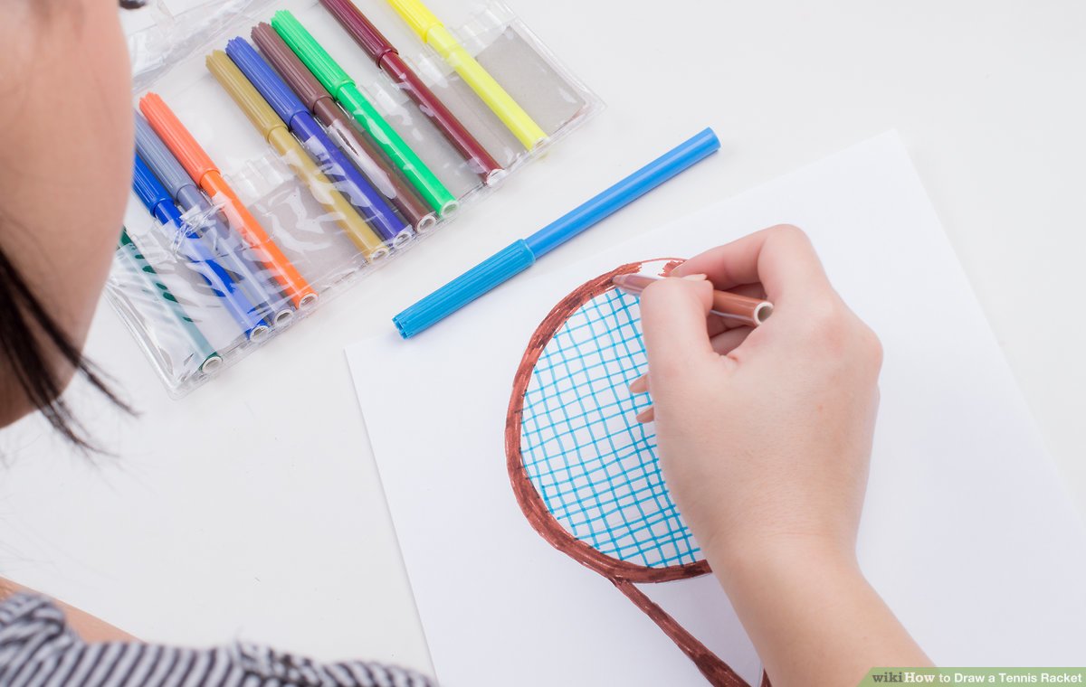 1200x760 how to draw a tennis racket steps - Tennis Drawing