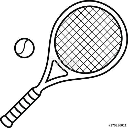 500x500 big tennis racket tennis ball stock image and royalty free vector - Tennis Drawing