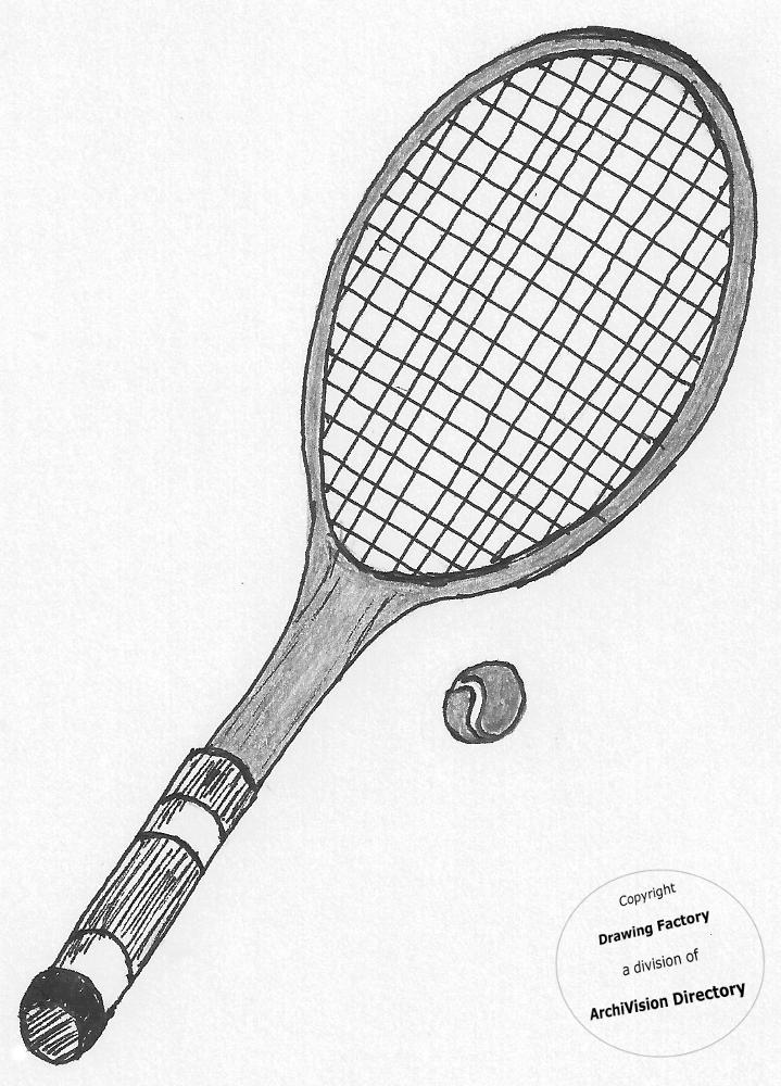 719x1000 Drawing Factory Your Source For Free Drawings - Tennis Drawing
