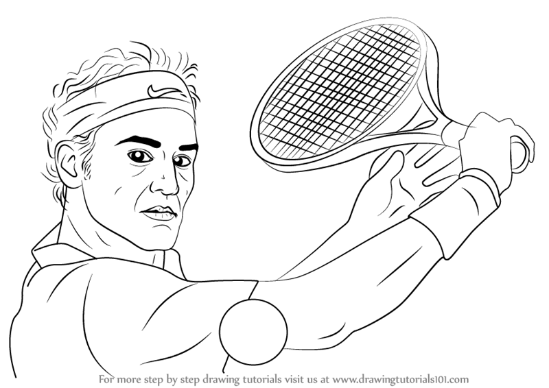 800x566 Learn How To Draw Roger Federer - Tennis Drawing Images