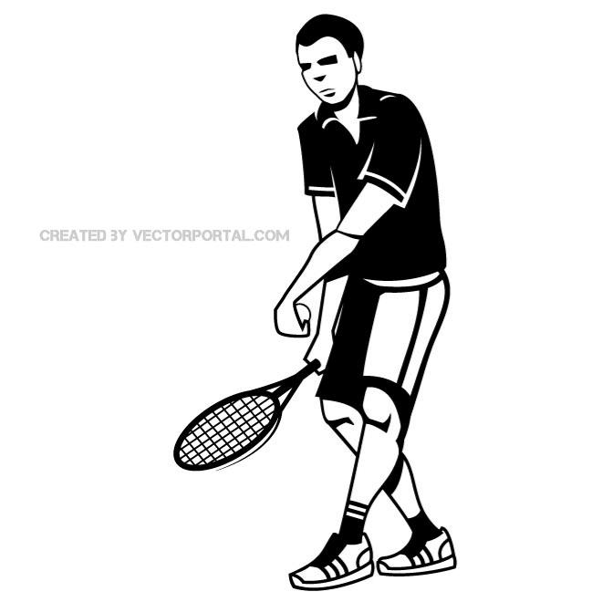 660x660 Tennis Player Vector Drawing - Tennis Player Drawing