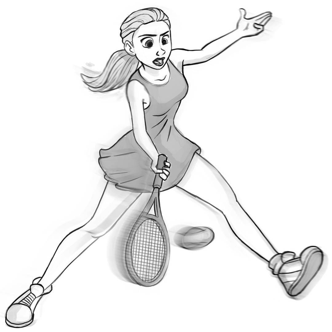 1080x1080 Tennis Girl, If You Look - Tennis Player Drawing