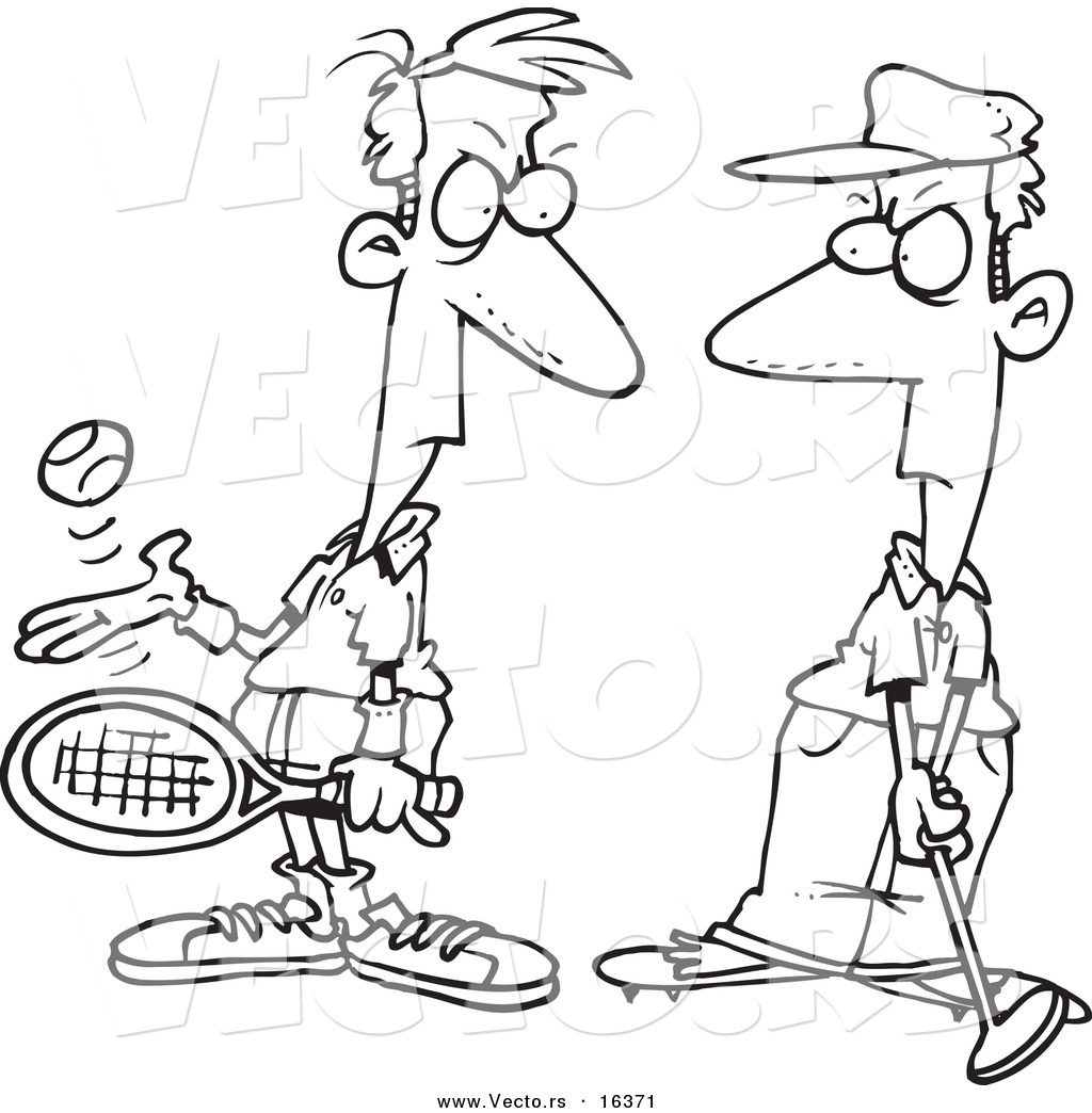 1024x1044 Vector Of A Cartoon Tennis Player Glaring - Tennis Player Drawing