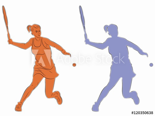 500x375 Silhouette Tennis Player Vector Drawing - Tennis Player Drawing