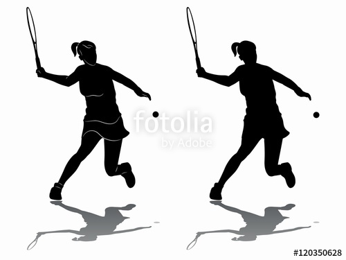 500x375 Silhouette Tennis Player Vector Drawing Stock Image And Royalty - Tennis Player Drawing