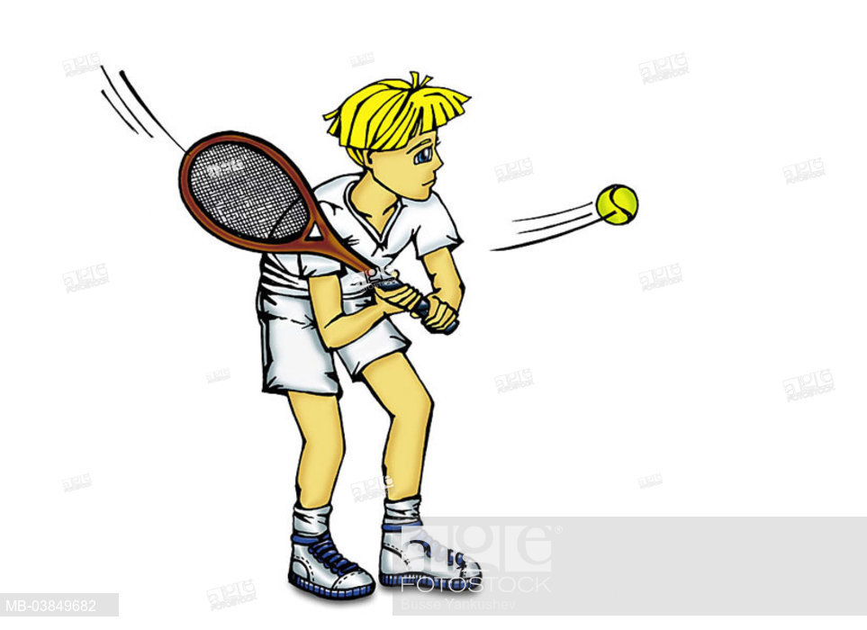 963x700 illustration, manga, boy, tennis, graphics, plays drawing, stock - Tennis Player Drawing