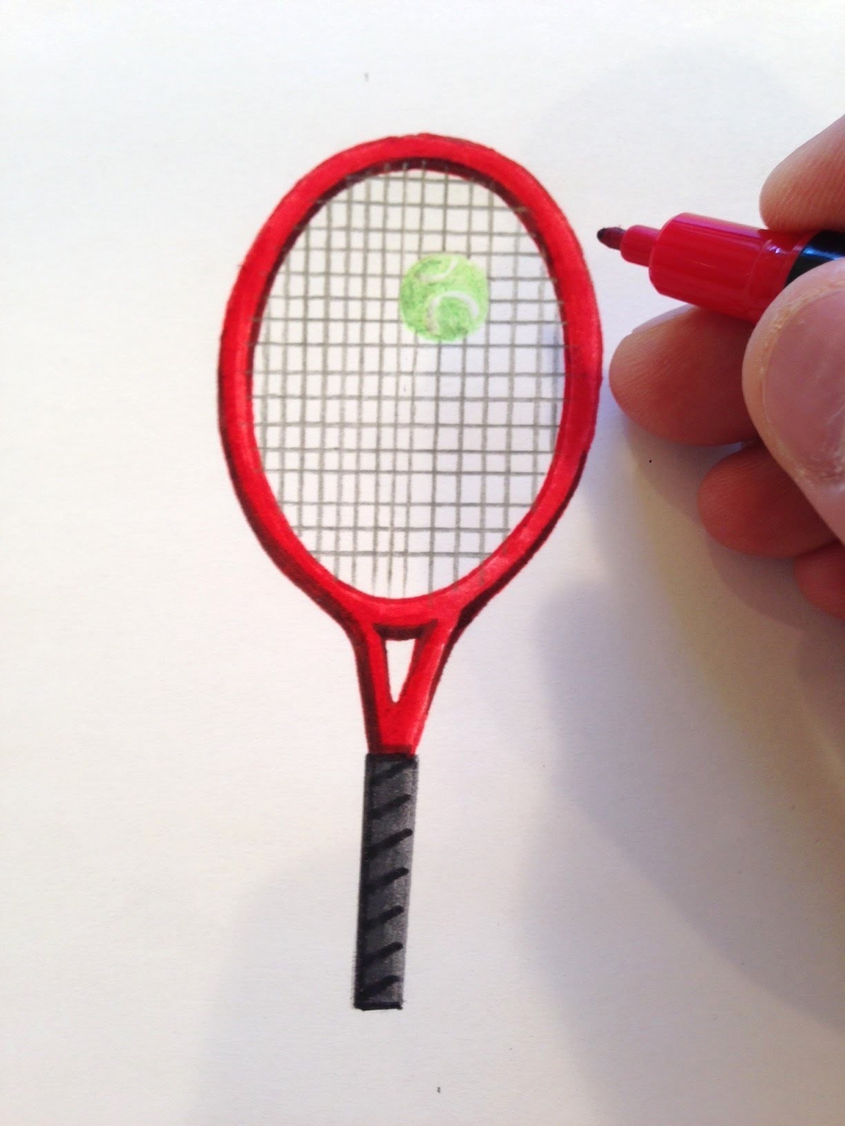1224x1632 how to draw a tennis racket - Tennis Racket Drawing