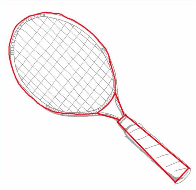 640x620 how to draw a tennis racquet - Tennis Racket Drawing