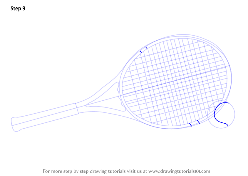 844x598 learn how to draw tennis racket and ball - Tennis Racquet Drawing