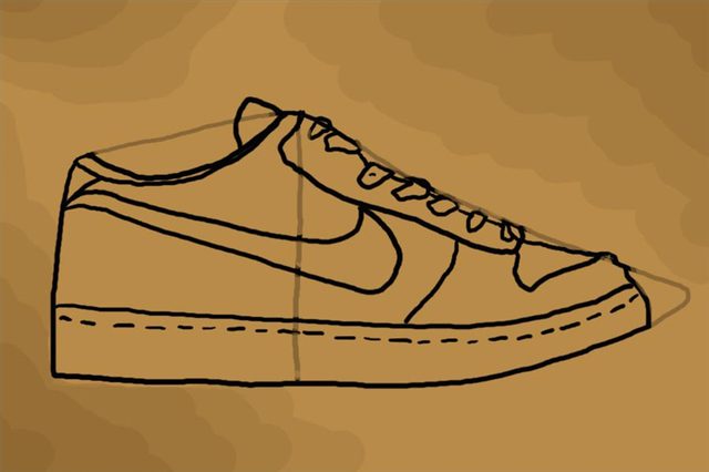 640x426 How To Draw Nike Shoes - Tennis Shoes Drawing