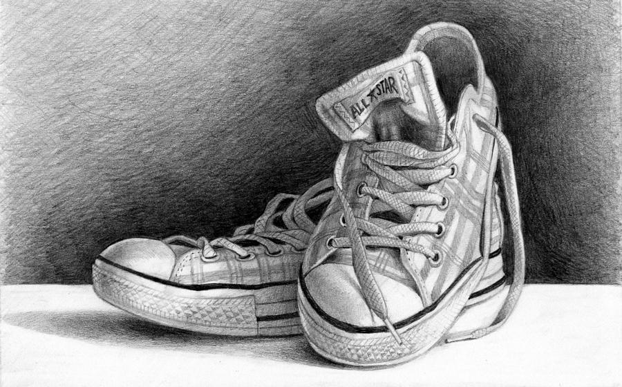 Tennis Shoes Drawing at PaintingValley.com | Explore collection of