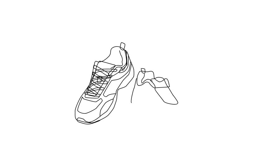 852x480 Sketch Vector Self Drawing Doodle Isolated Tennis - Tennis Shoes Drawing