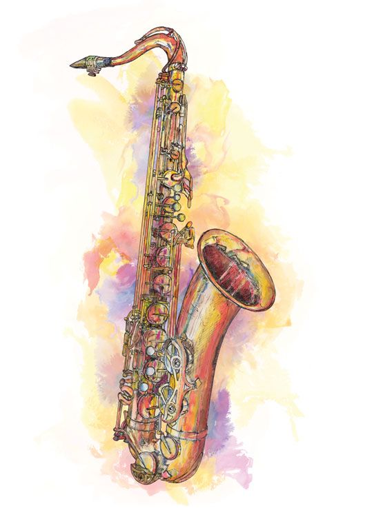 Saxophone Drawing at PaintingValley.com | Explore collection of ...