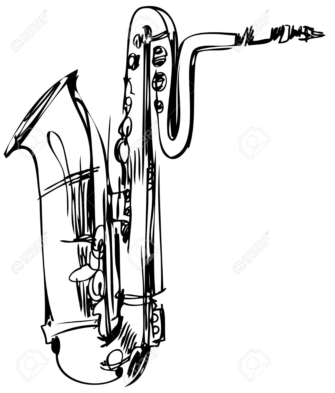 1109x1300 tenor saxophone drawing - Tenor Saxophone Drawing