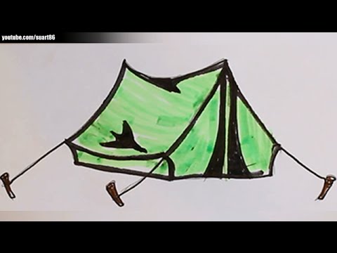 480x360 how to draw a tent - Tent Drawing