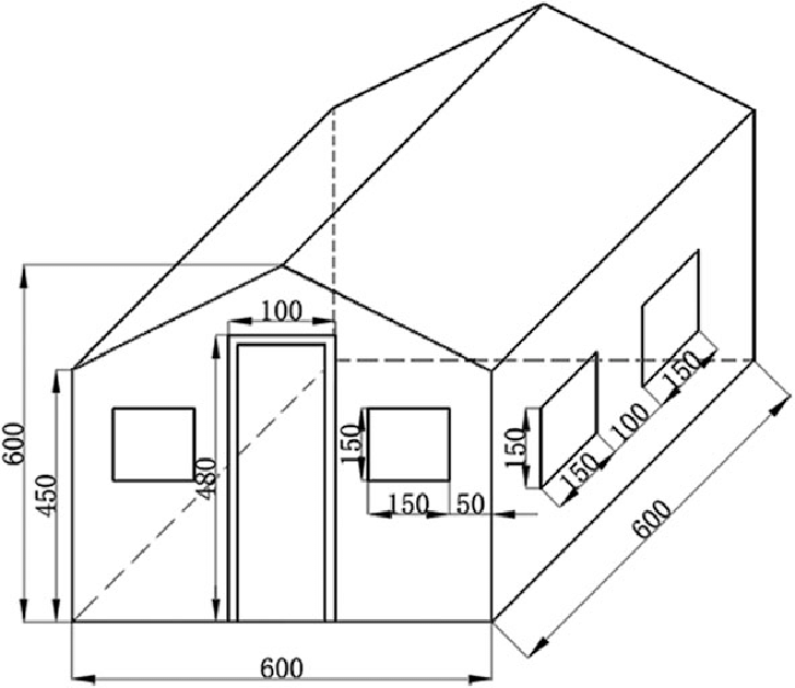 728x630 tent model structure dimension drawing download scientific diagram - Tent Drawing