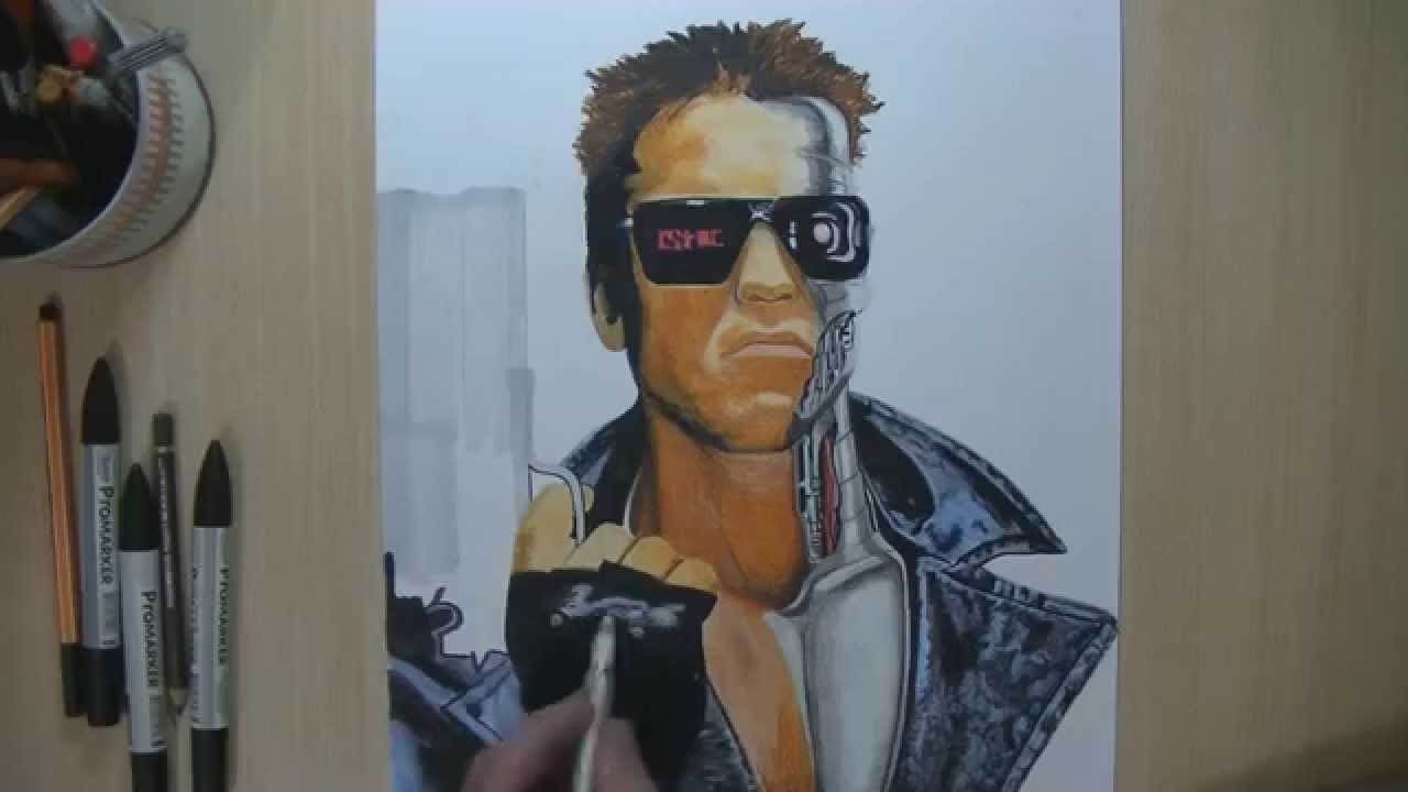 1280x720 Drawing Terminator Speed Painting - Terminator Drawing