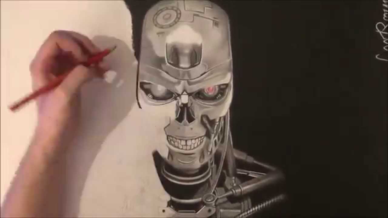 1280x720 Terminator T Endoskeleton Speed Drawing - Terminator Drawing