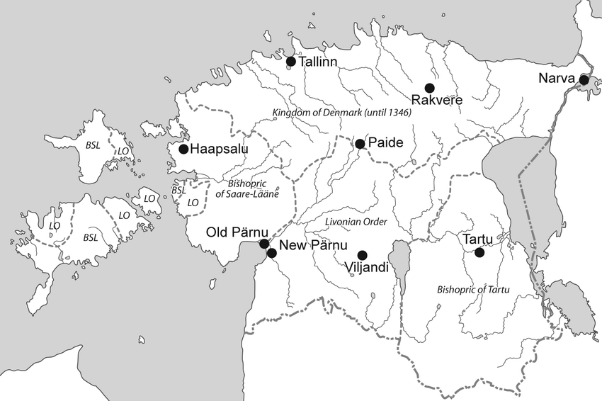 850x566 Medieval Towns In The Territory Of Present Day Estonia Drawing - Territory Drawing