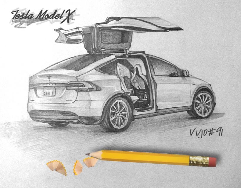 820x641 drawing tesla model x - Tesla Drawing