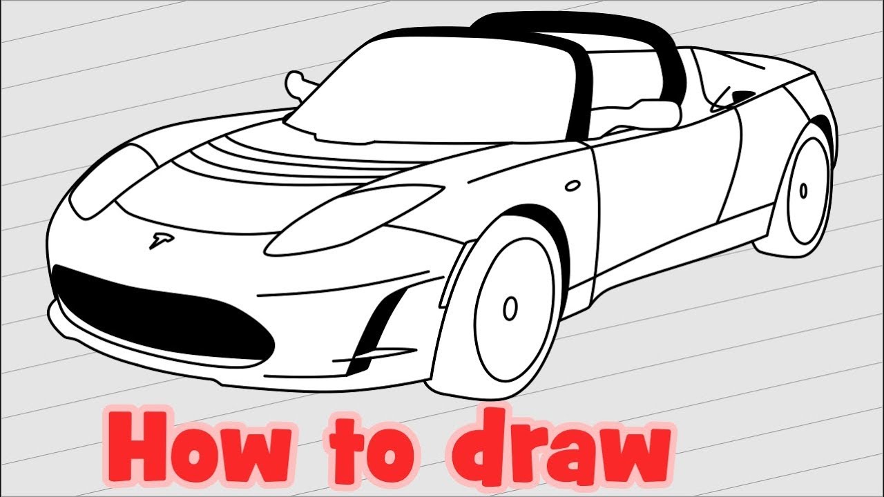 tesla car simple drawing