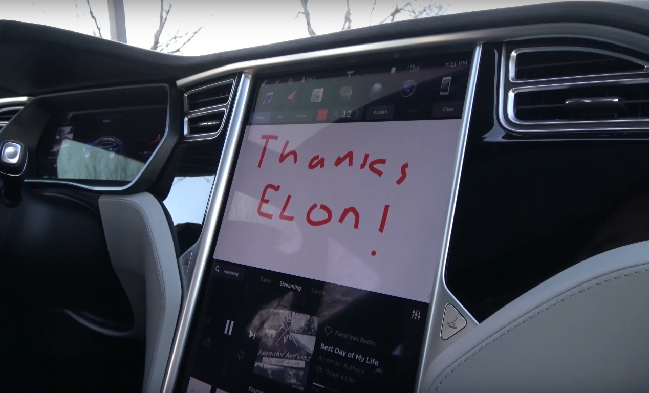 1268x768 how to use tesla's sketch pad easter egg draw via touchscreen - Tesla Drawing