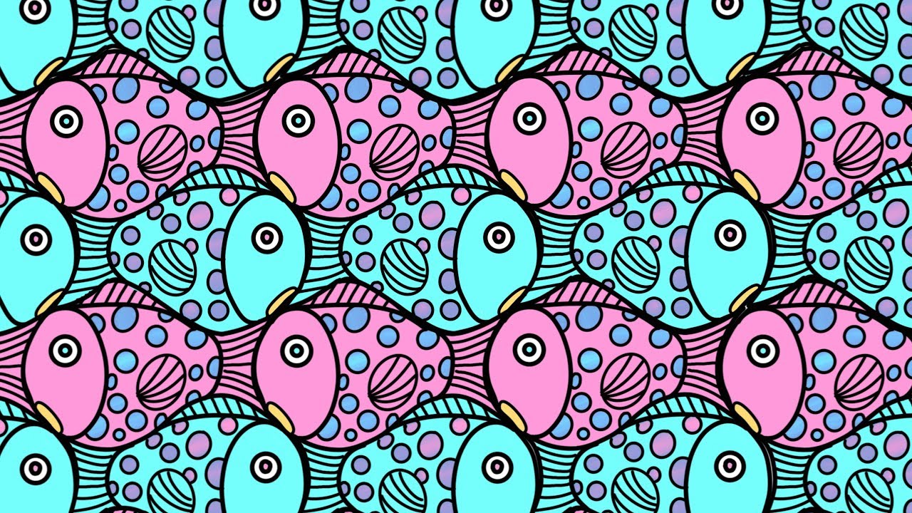 1280x720 How To Draw Fish Tessellation - Tessellation Drawing